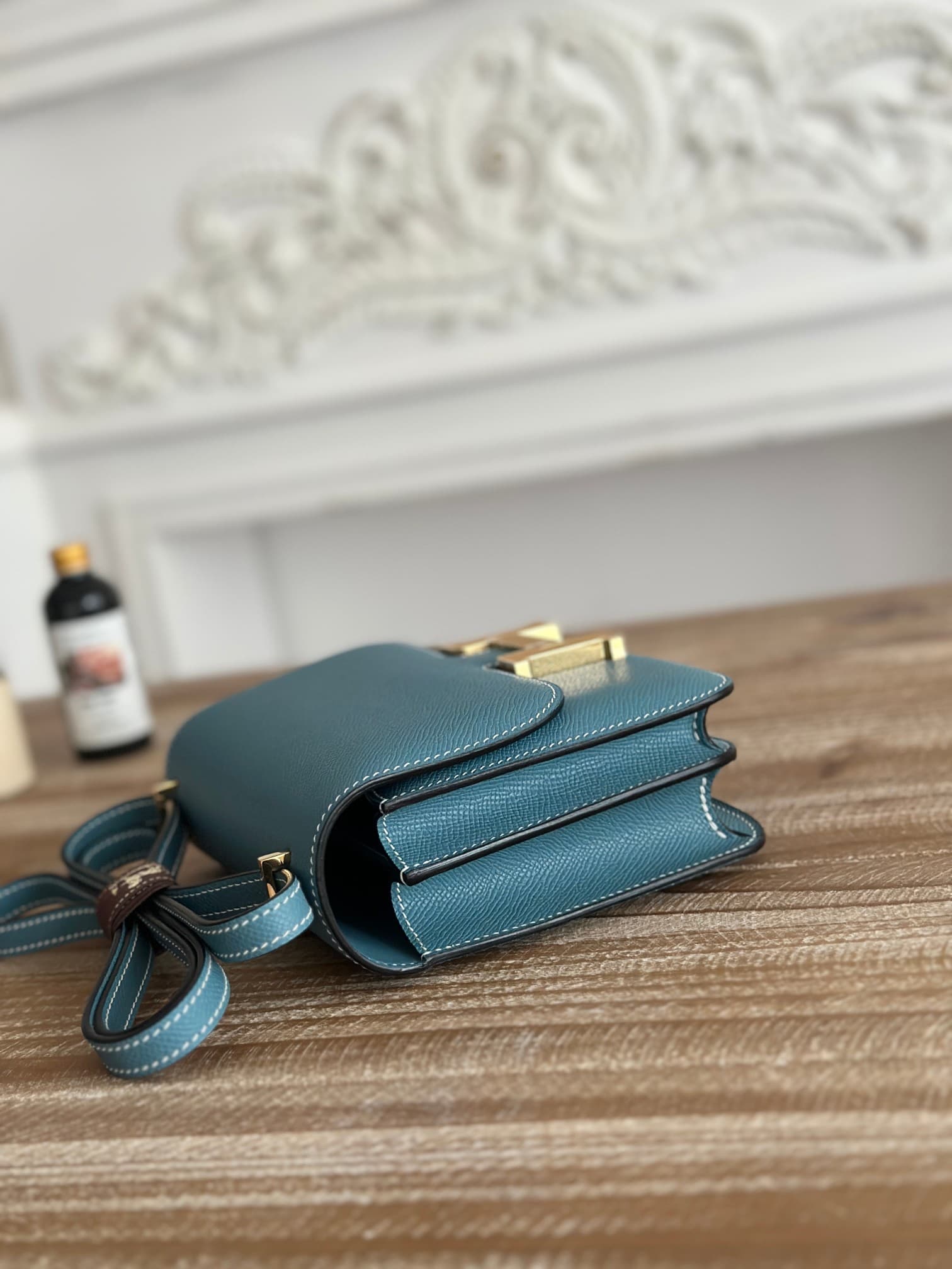 Hermes Mini Constance 18cm Epsom Bag WAX Denim Fonce High