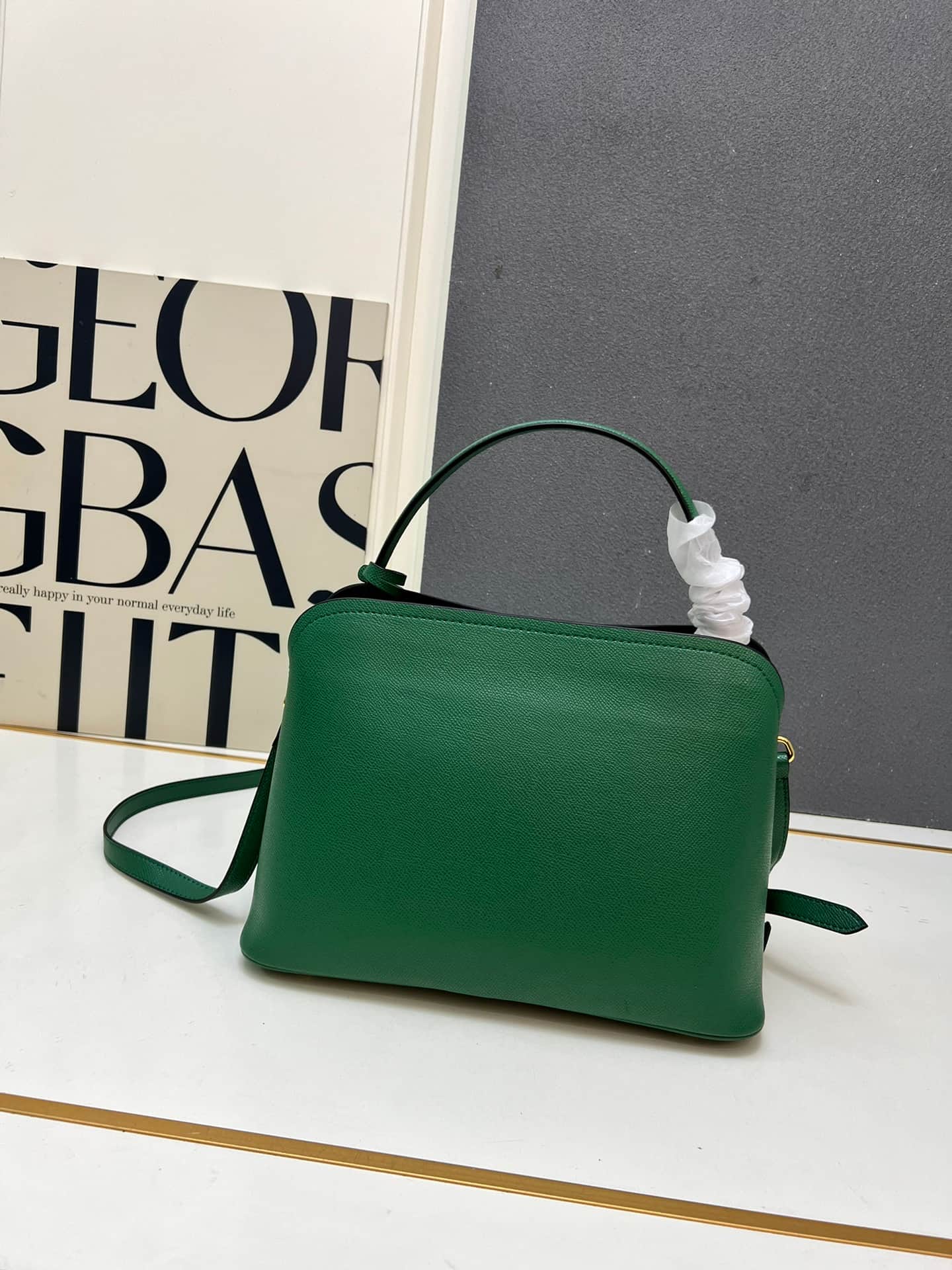 Prada Saffiano Leather Matinée Handbag Green