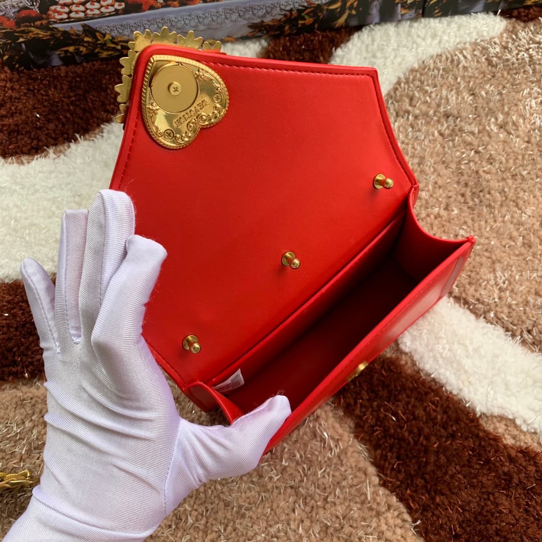Dolce & Gabbana Small Devotion bag in smooth calfskin in Red High