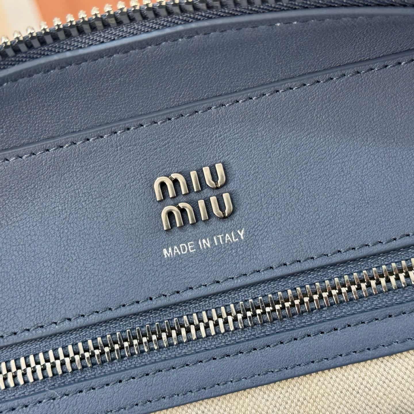 Miu Miu Vivant nappa leather bag Dark Blue 5bb199 TOP