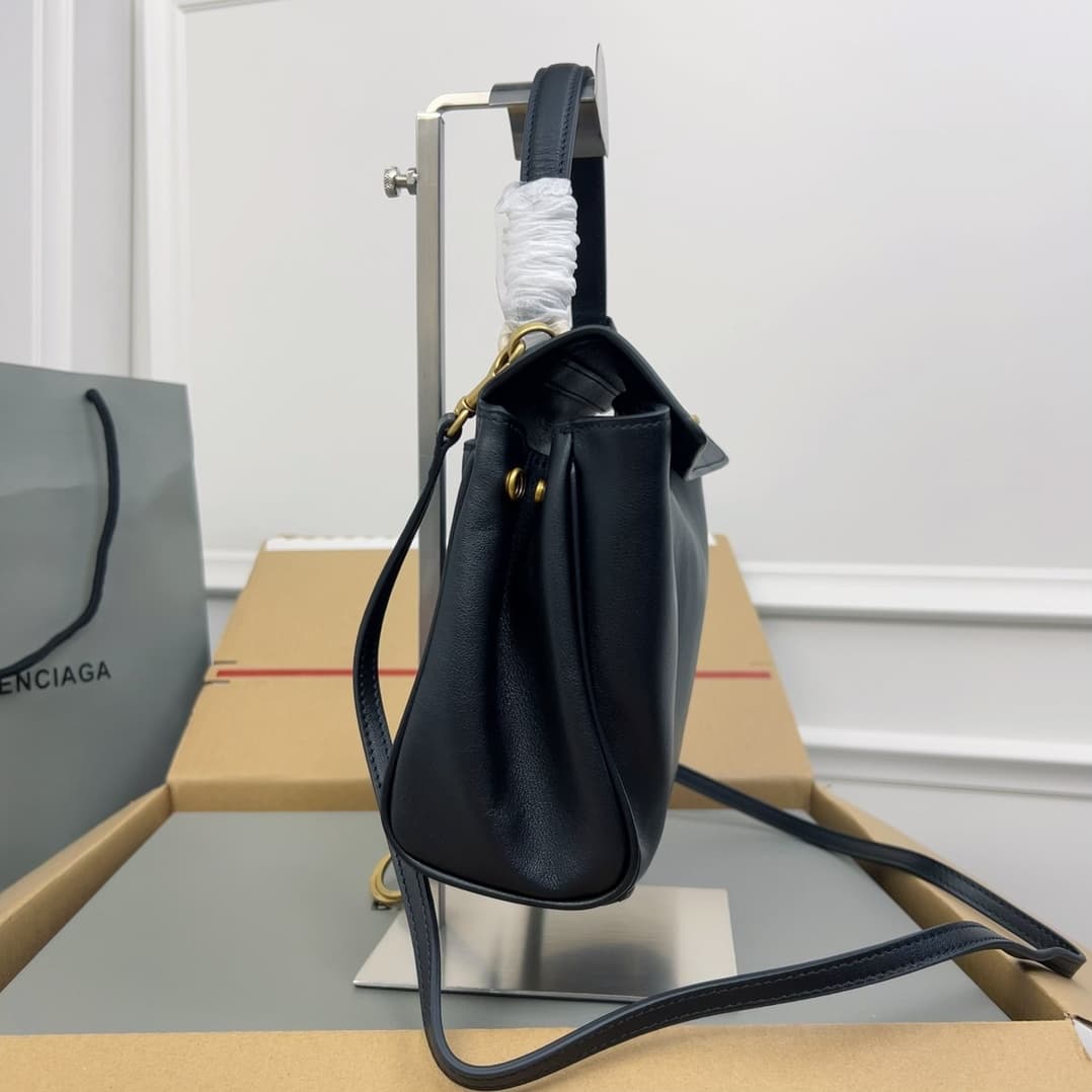 Balenciaga Rodeo Mini bag in black Smooth Calfskin Leather With Gold-Tone Metal High