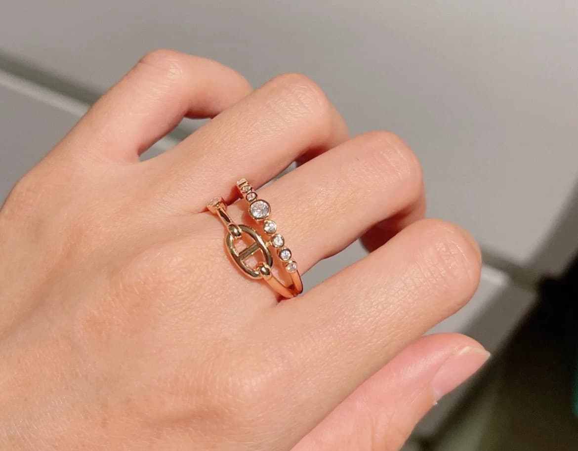 Hermès Chaine d'ancre Chaos Fancy Ring V-Gold High