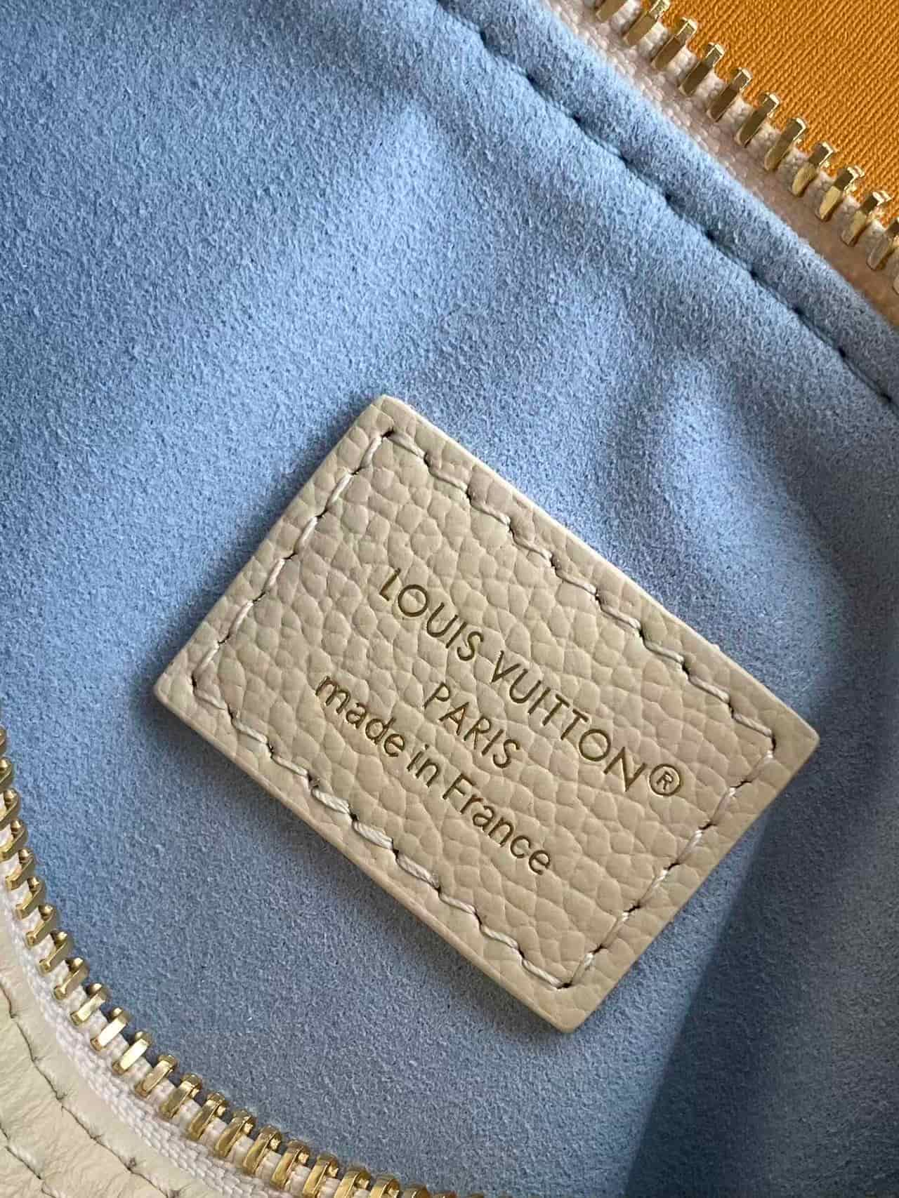 Louis Vuitton Nano Speedy Milky White/Blue Embossed grained cowhide leather M27702 High
