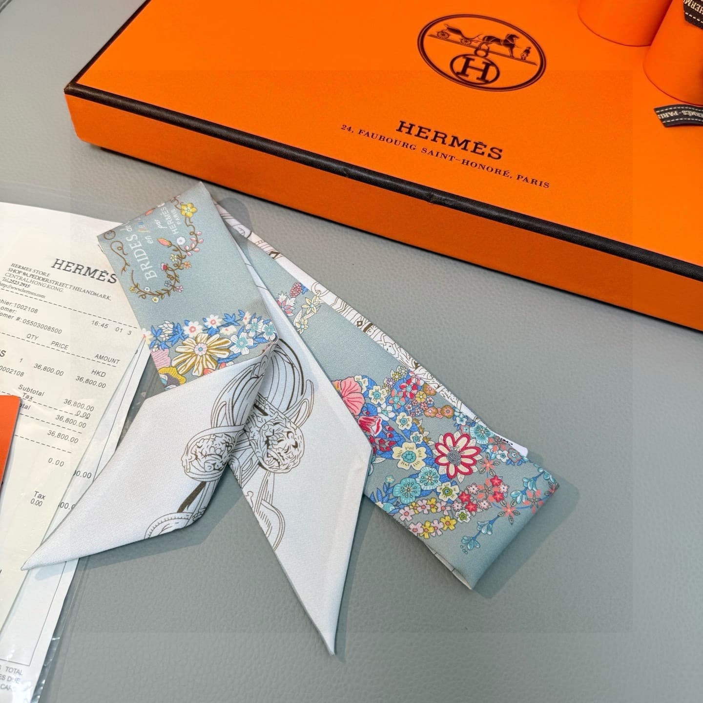 Hermès Brides de Gala en Fleurs Twilly