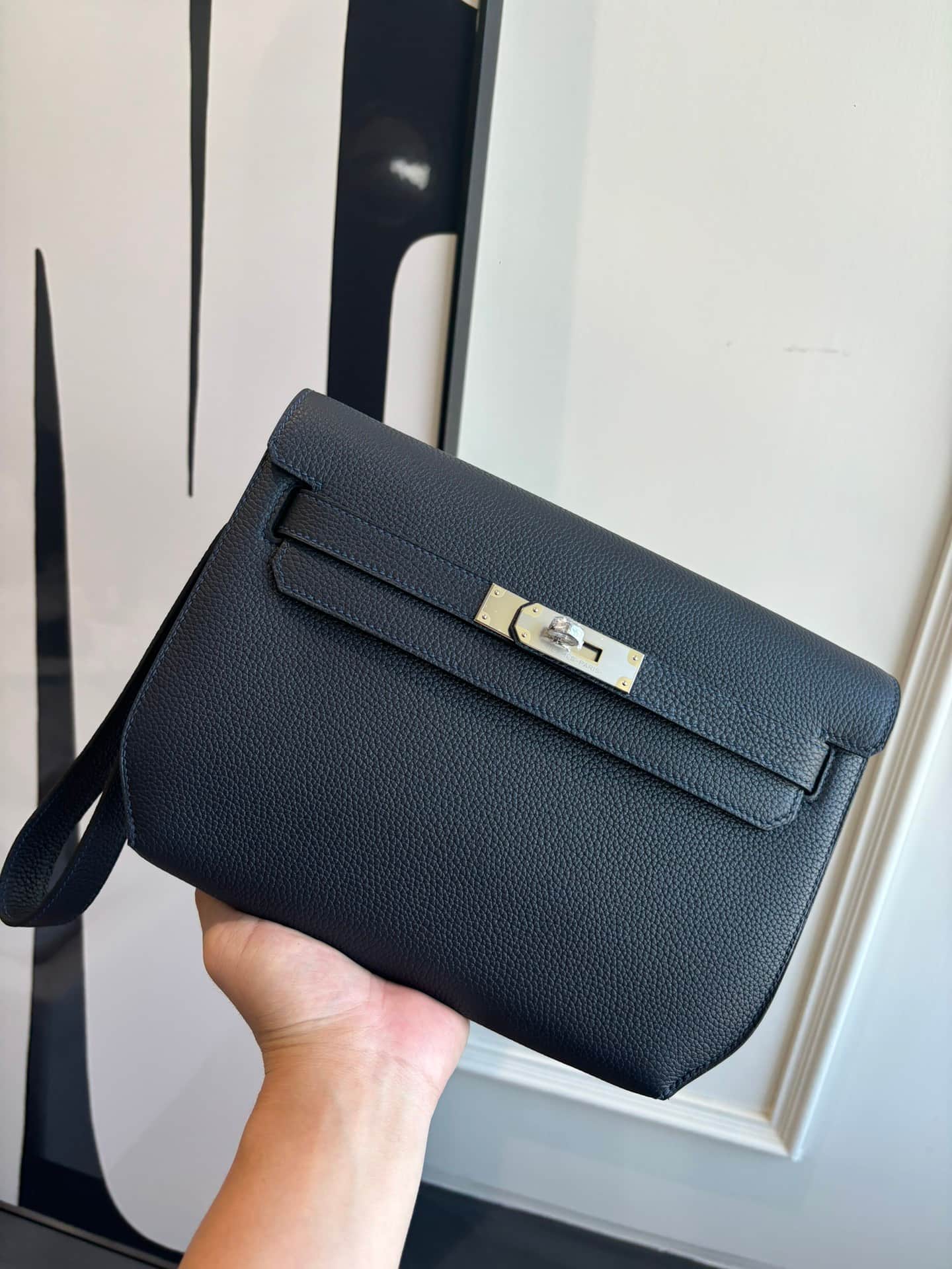 Hermes Kelly Depeches 25 Pouch Togo Leather WAX High