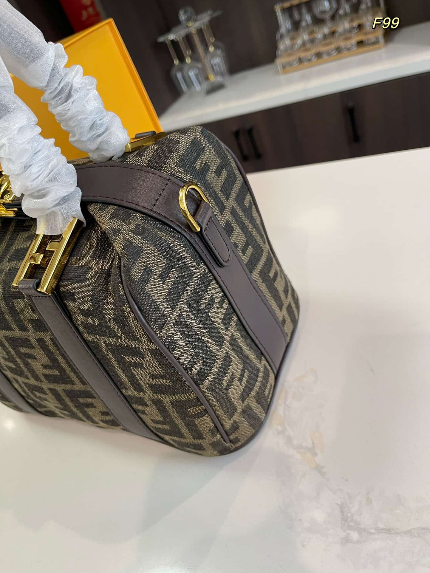 Fendi Zucca Boston 2 way Bag