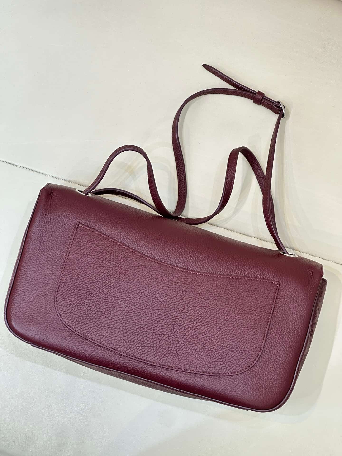 Chanel Maxi Flapbag Grained Calfskin & Silver-Tone Metal Claret AS6231 TOP