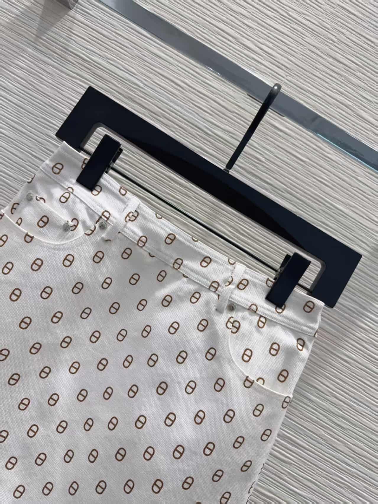 Hermès denim miniskirt in Chaine d'Ancre printed