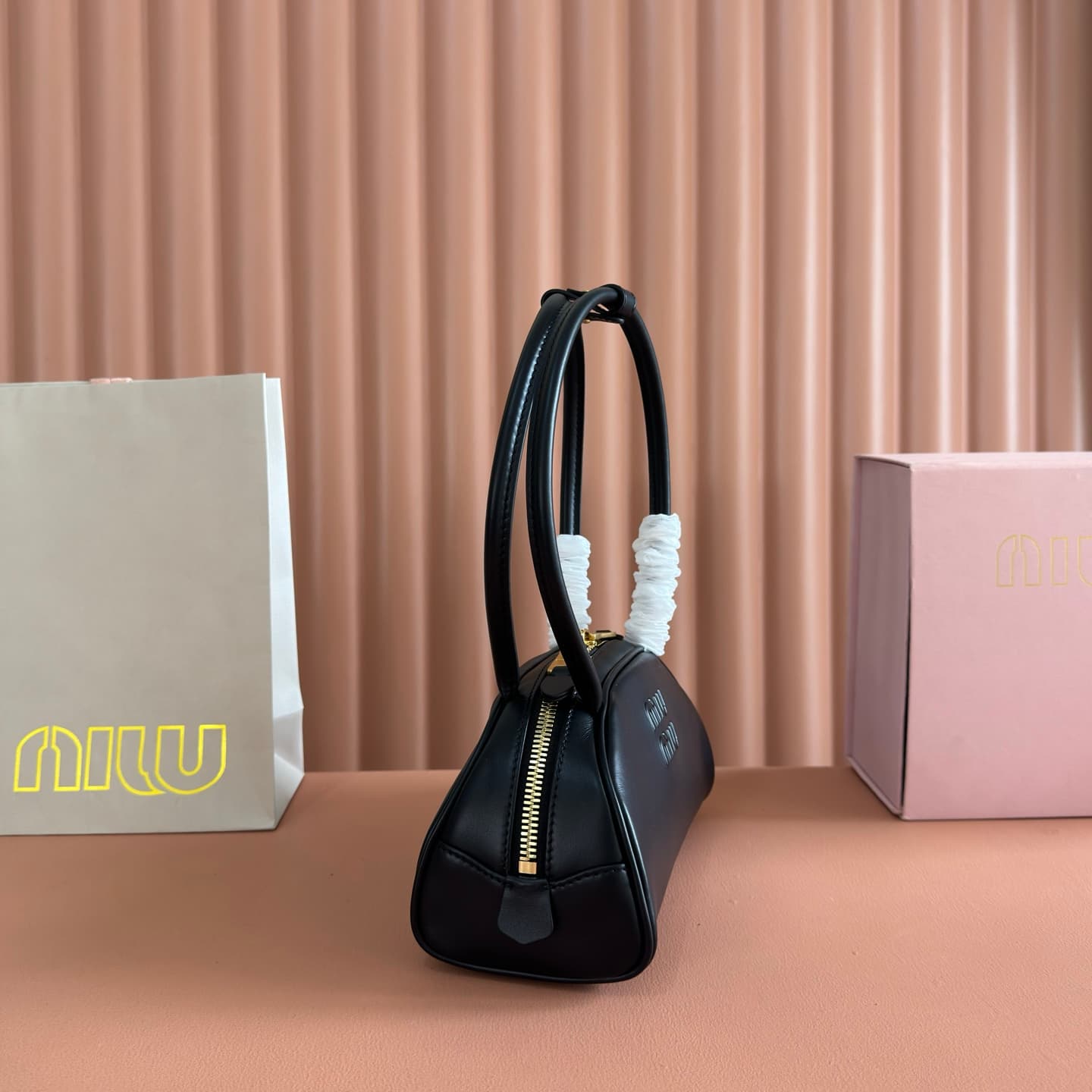 Miu Miu Black Beau Leather Bag 5BB192 High
