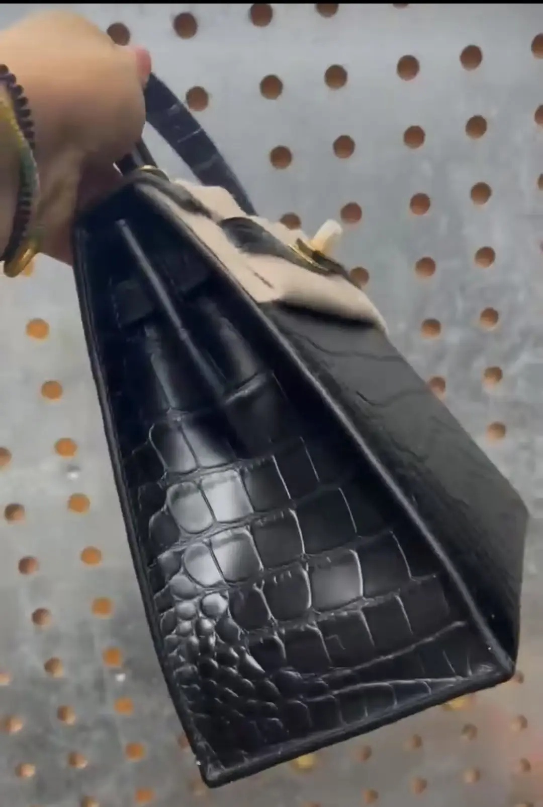 Hermes Kelly 25/28/32cm Sellier Bag Crocodile Leather In Black WAX High Customizing style