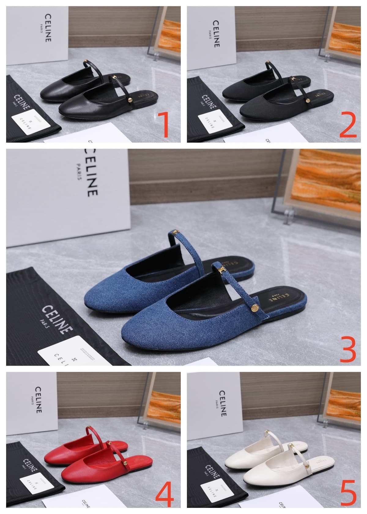 Celine Macaron Mules Women