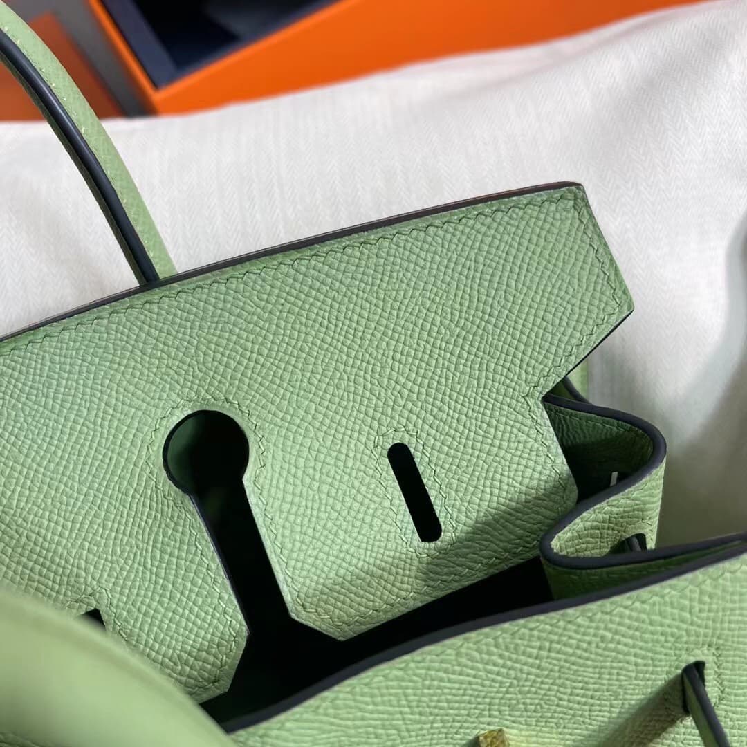 Hermes Birkin Sellier Bag 25/30cm Epsom Leather WAX Vert Criquet High