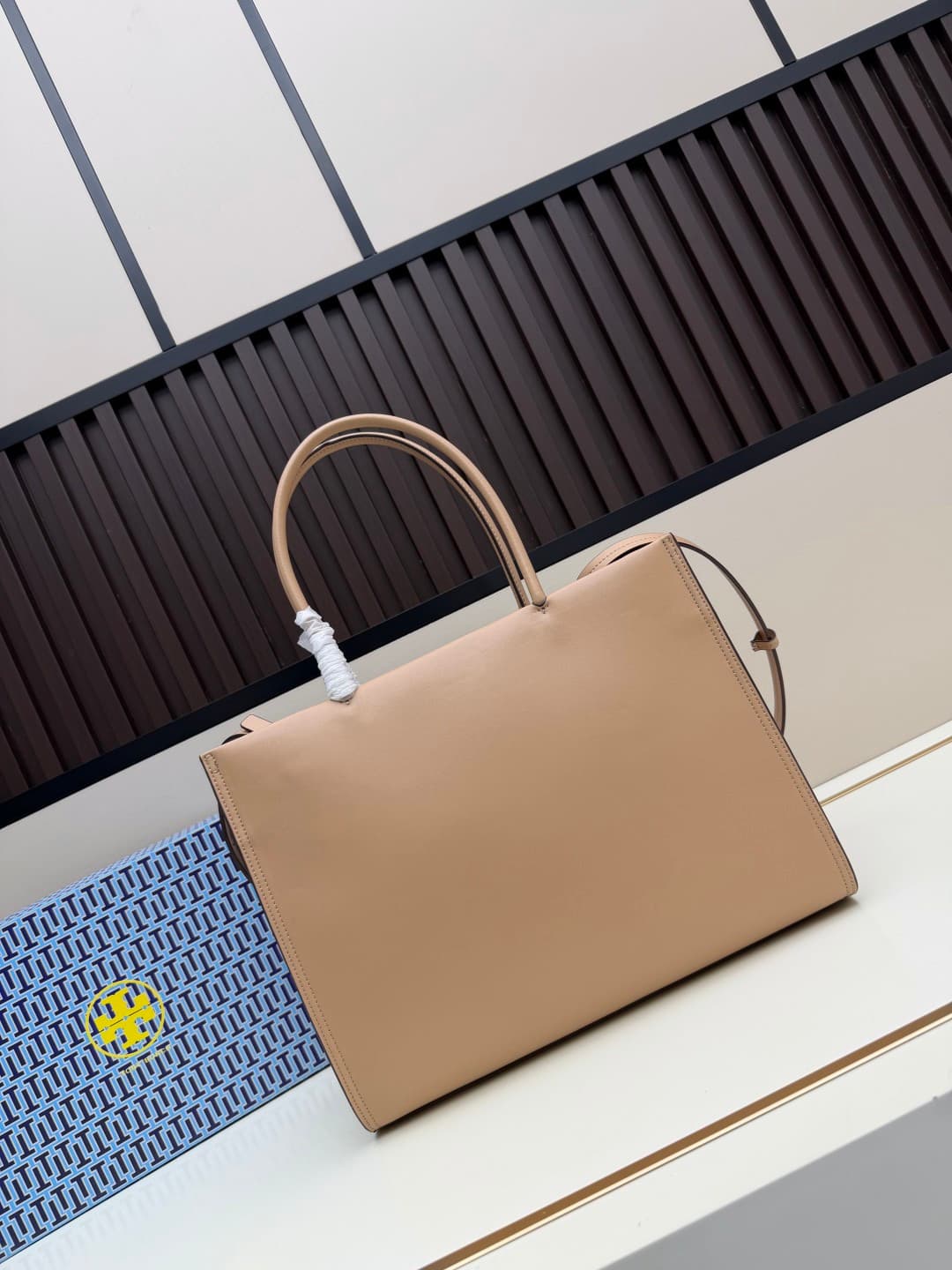 Tory Burch Ella Bio Tote Bag in Beige Leather
