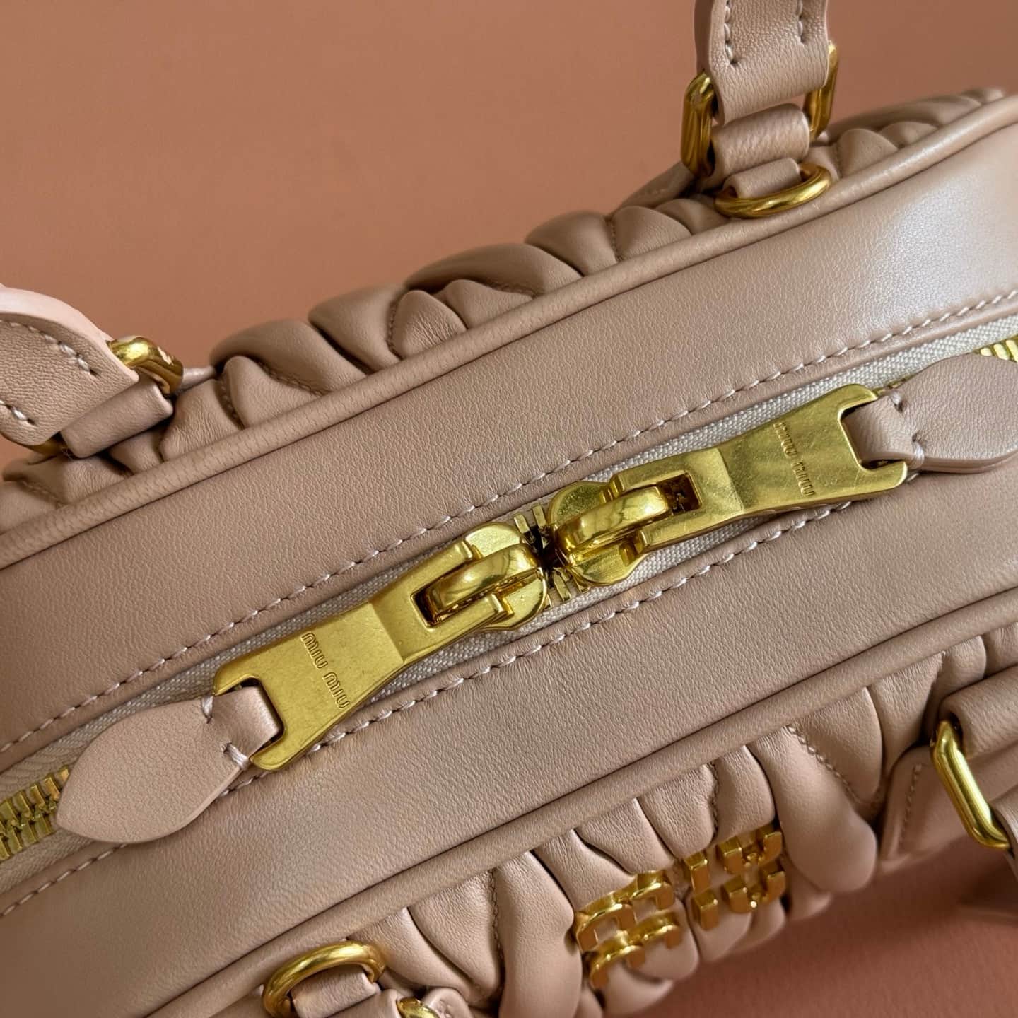 Miu Miu Arcadie Matelassé nappa leather bag power pink 5BB191 TOP