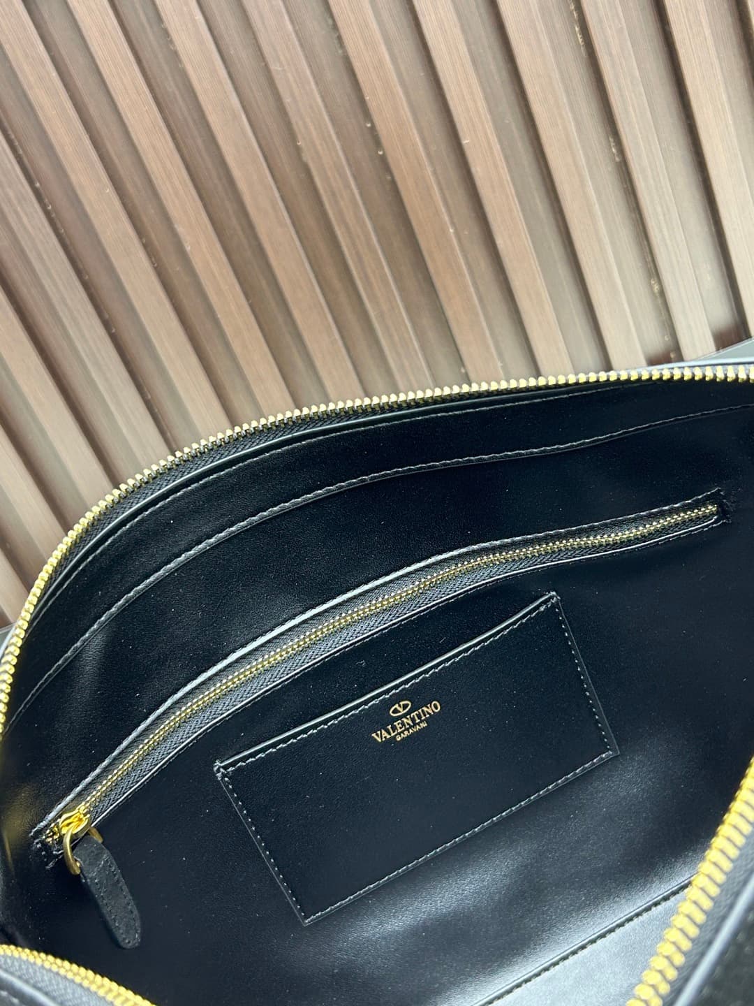 Valentino VLogo Garavani Panthea Shoulder Bag Black Suede Mid