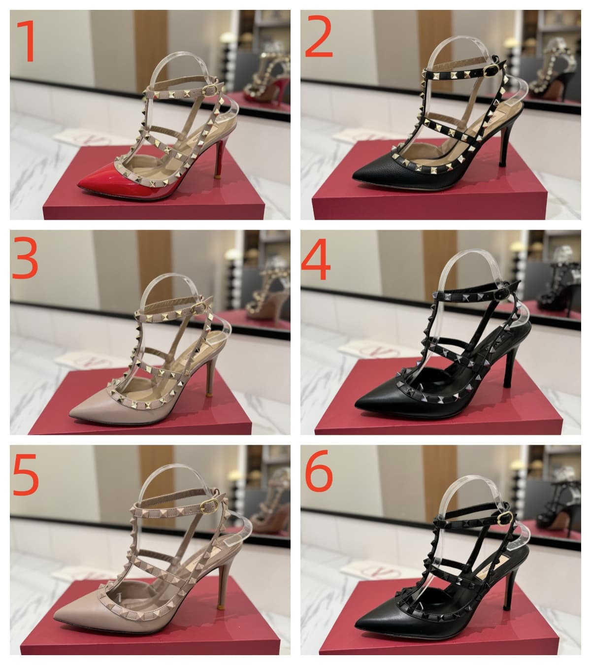 Valentino Rockstud Accents Leather Pump Shoes Women