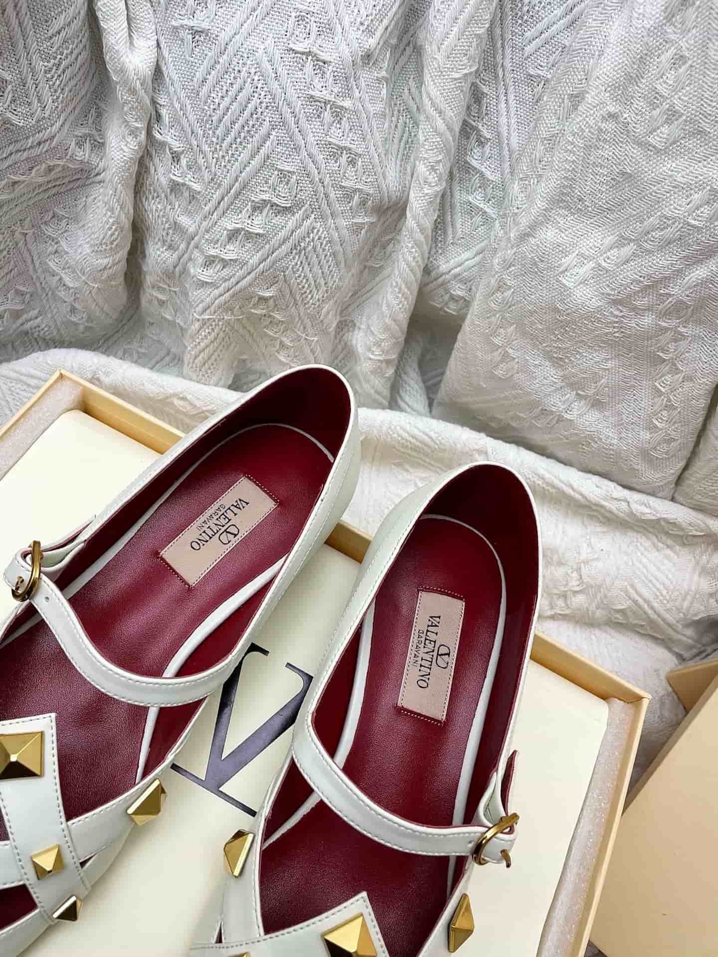 Valentino Garavani Studdy Leather Mary Jane Shoes Women