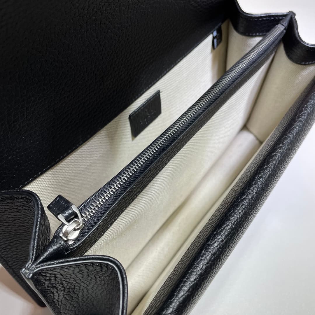 DIONYSUS GG SMALL SHOULDER BAG 400249 Leather Black High