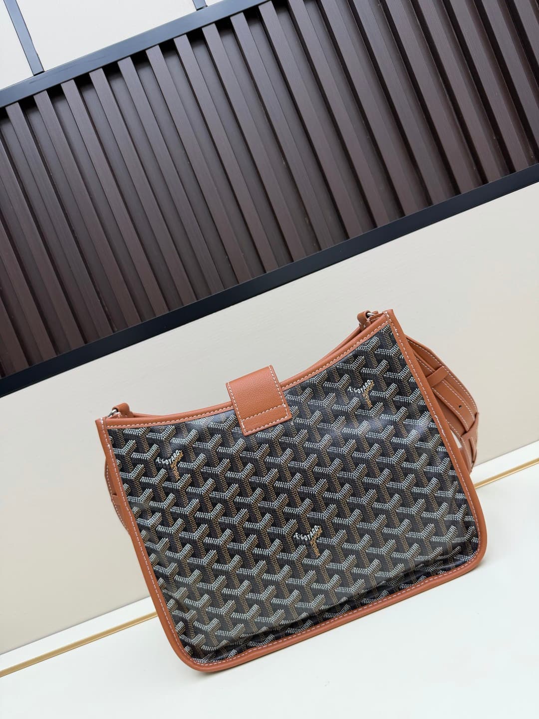 Goyard Musette PM bag in brown Goyardine canvas Mid
