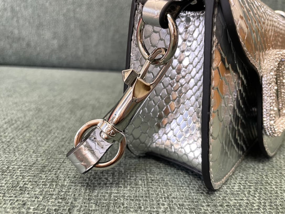 Valentino Garavani MINILOC mini shoulder bag 1133S Calfskin Silver High