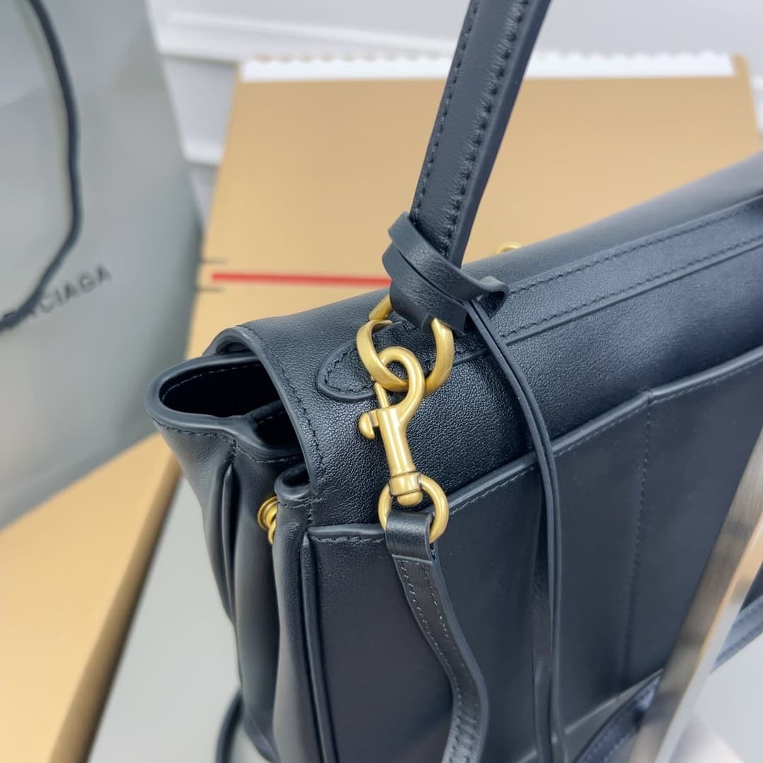 Balenciaga Rodeo Mini bag in black Smooth Calfskin Leather With Gold-Tone Metal High