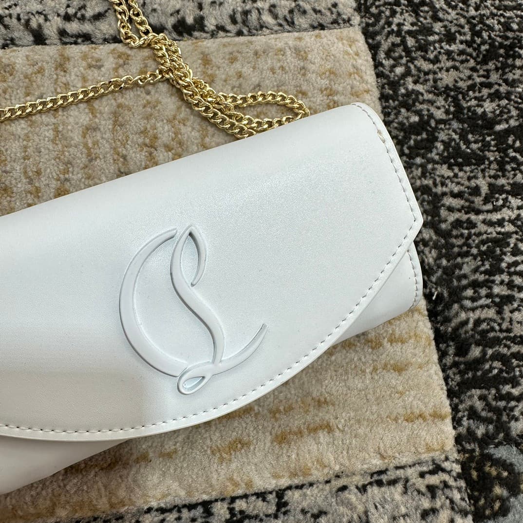 Christian Louboutin Loubi54 leather shoulder bag in white High