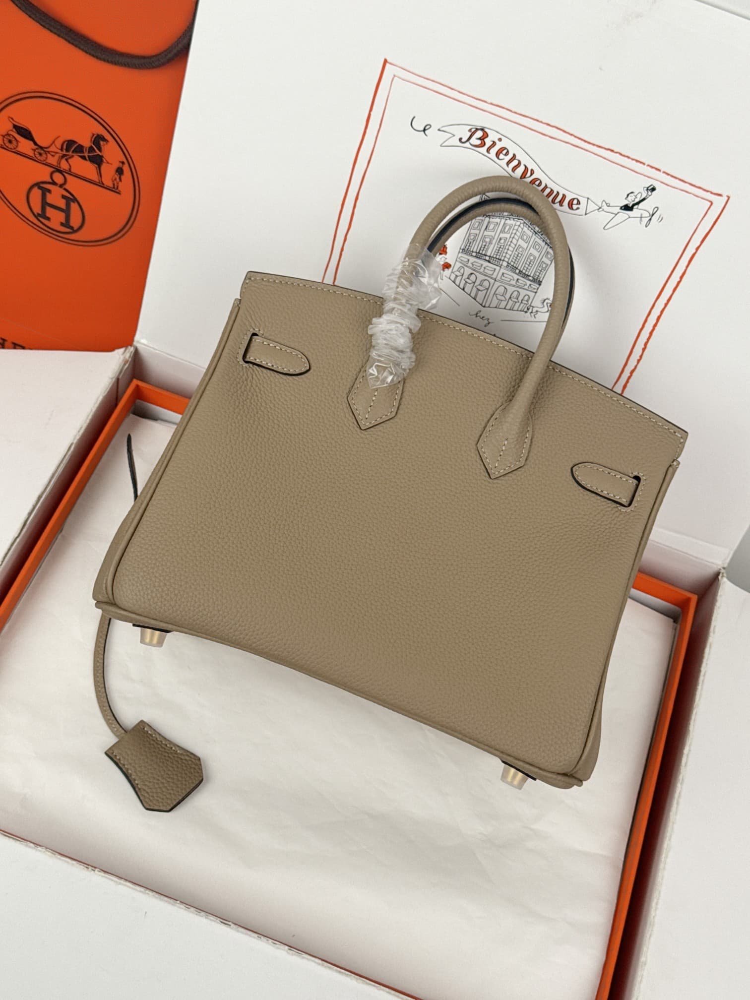 Hermes Birkin 25/30 Bag Togo Calfskin Leather Trench High