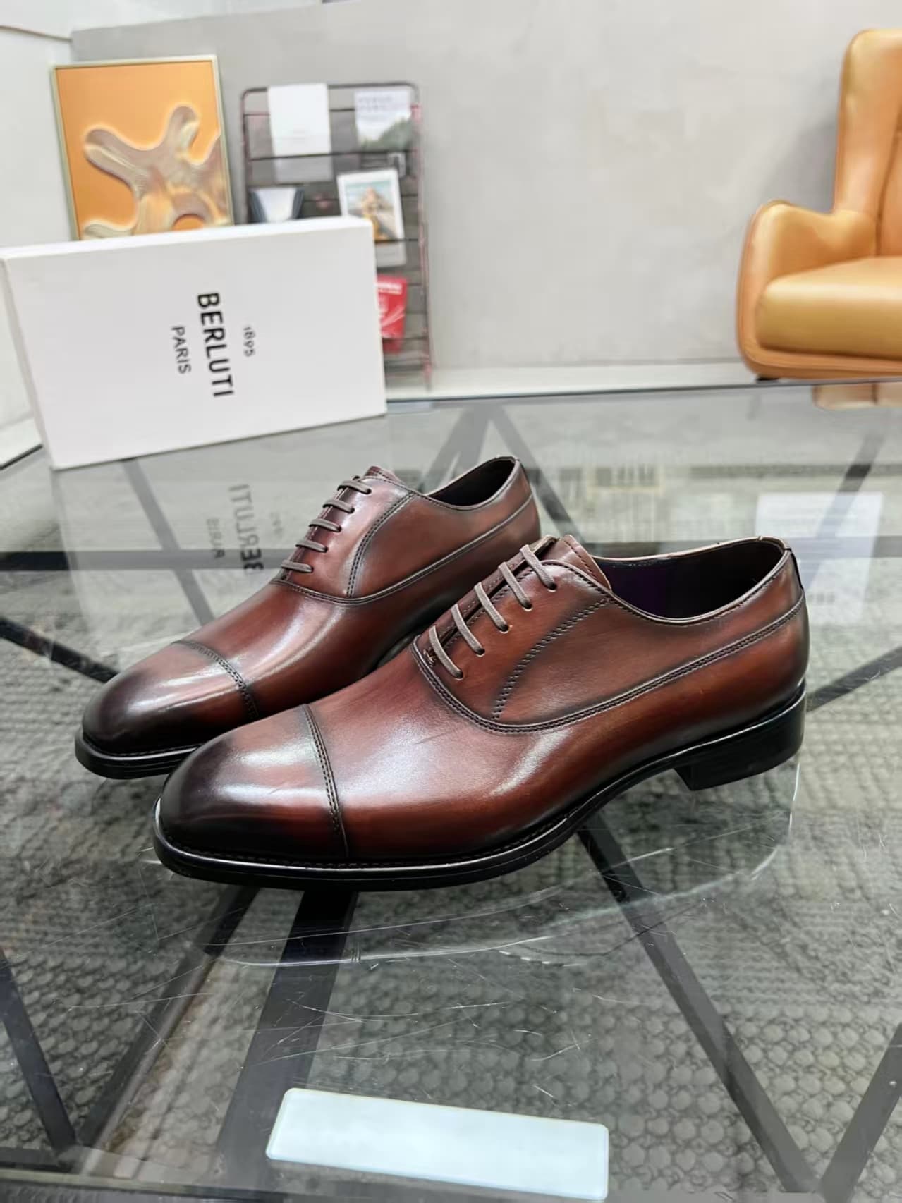 Berluti Men's Loafers in brown leather