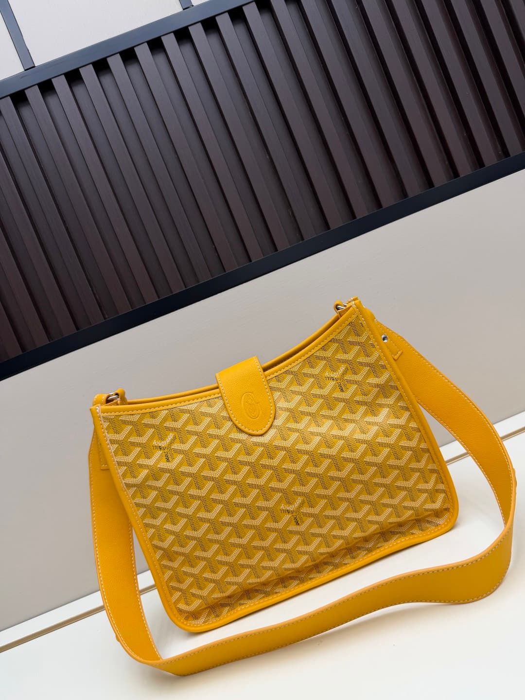 Goyard Musette PM bag in yellow Goyardine canvas Mid