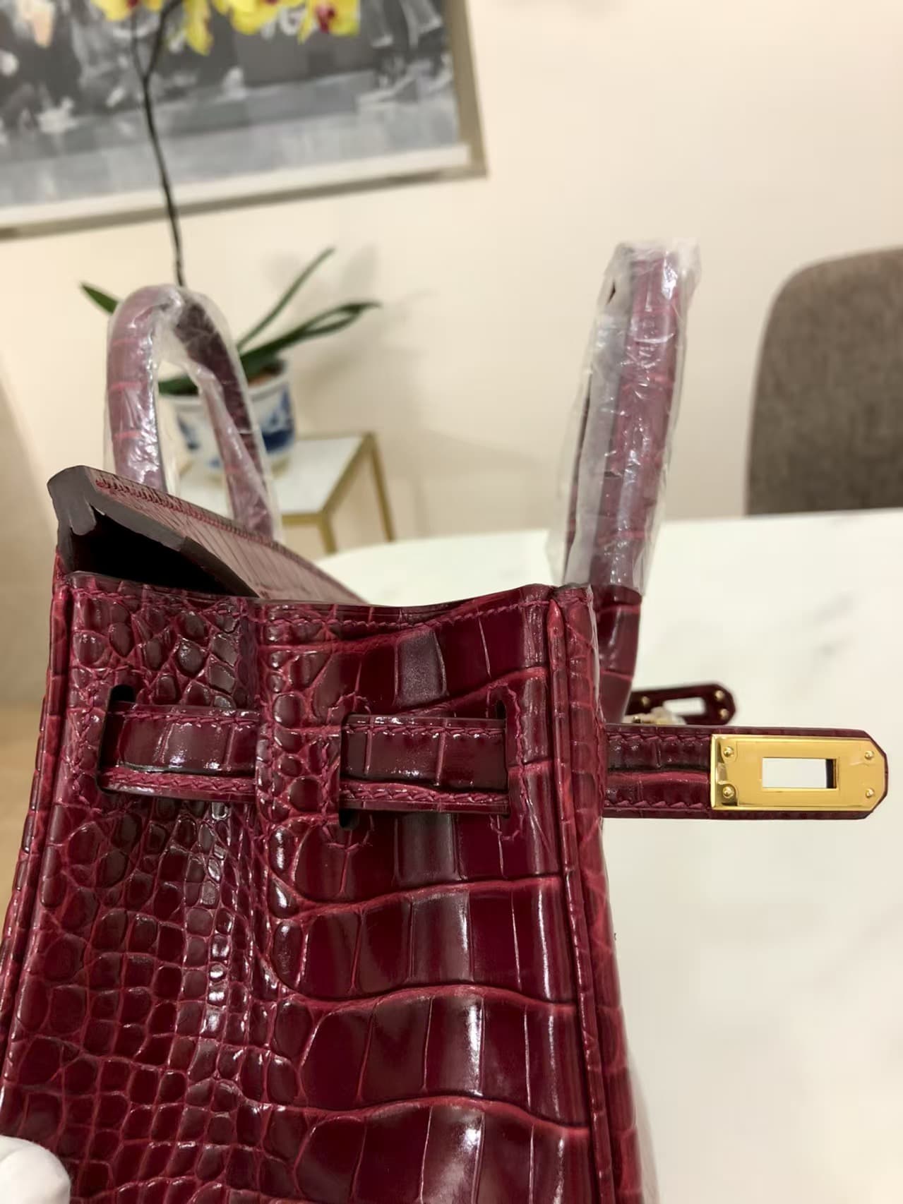Hermes Birkin 25/30/35cm Bag Crocodile Leather In Burgundy WAX High Customizing Style
