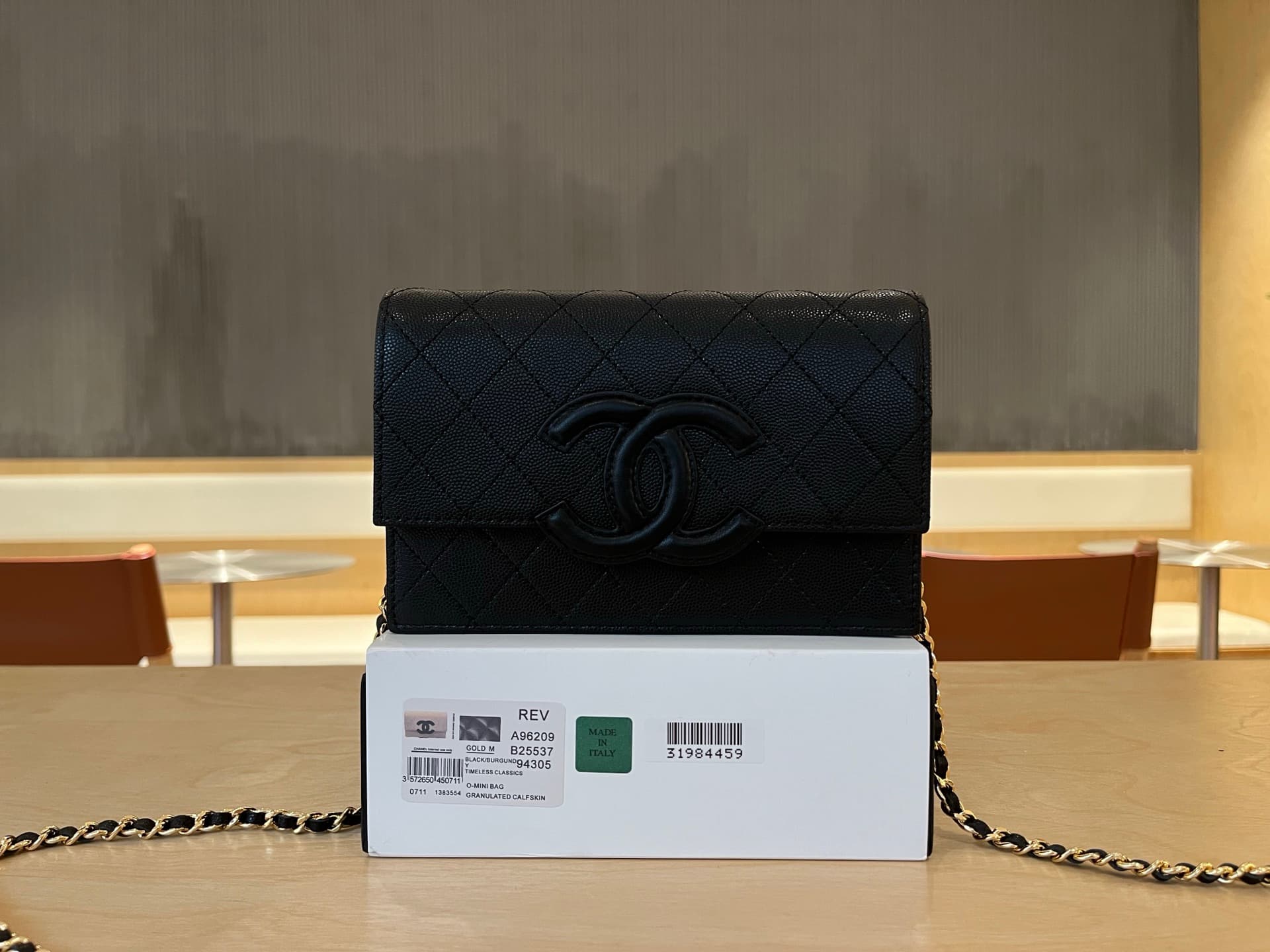 Chanel Wallet On Chain Grained Calfskin & Gold-tone Metal A96209 A