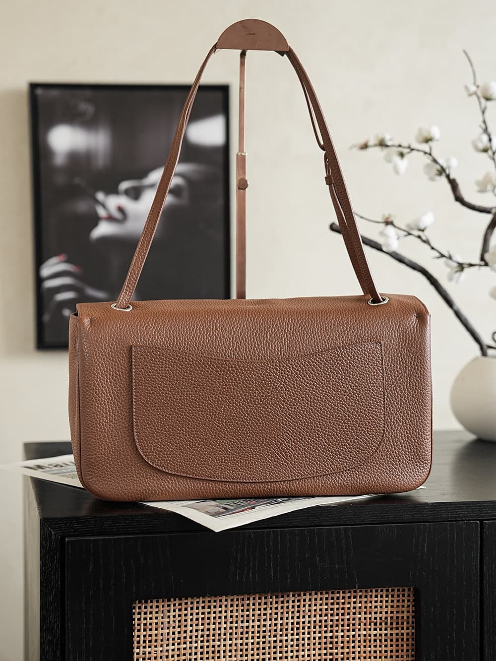 Chanel Maxi Flapbag Grained Calfskin & Silver-Tone Metal Caramel AS6231 A
