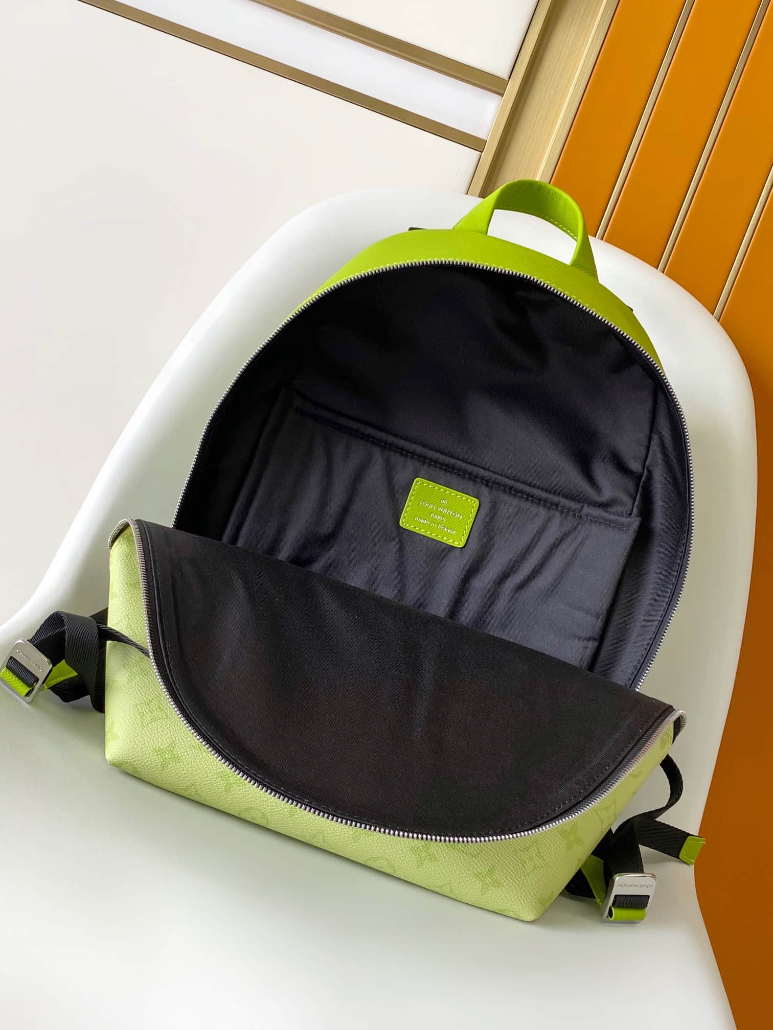 Louis Vuitton Taigarama Discovery Slim Backpack Lemon Yellow Monogram Canvas M14076 High