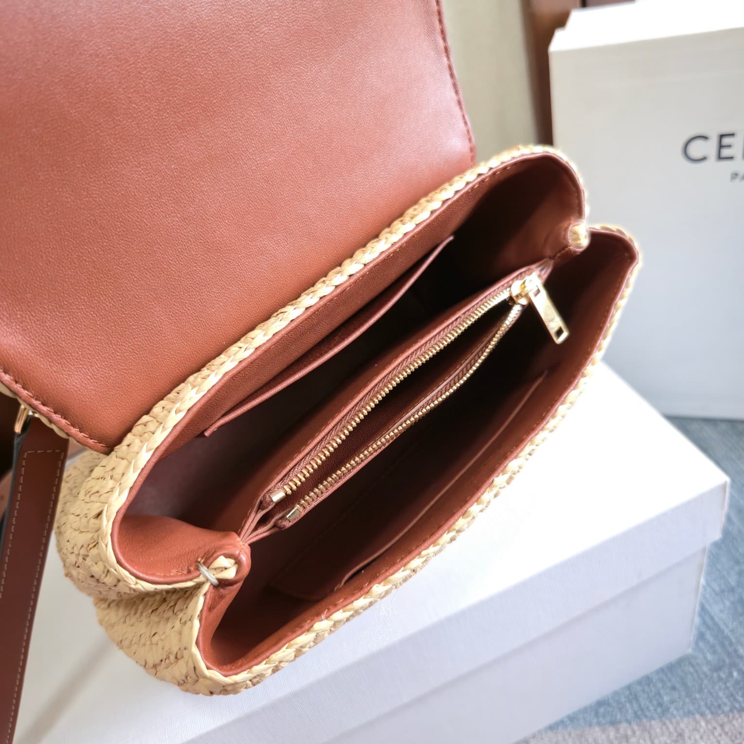 Celine Mini Teen Nino bag in Woven Raffia High