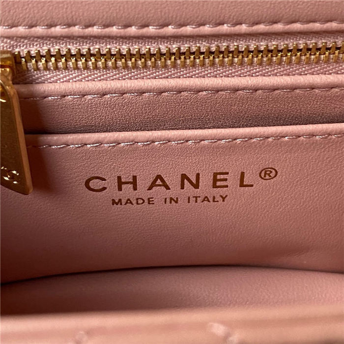 Chanel SUPERMINI FLAP BAG AS4040 Lambskin & Gold-Tone Metal Pink A