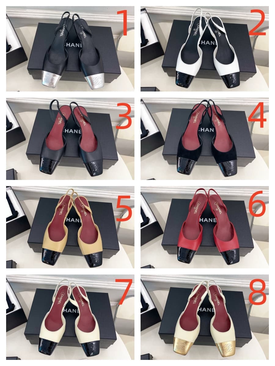 Chanel Leather Slingback Shoes Women
