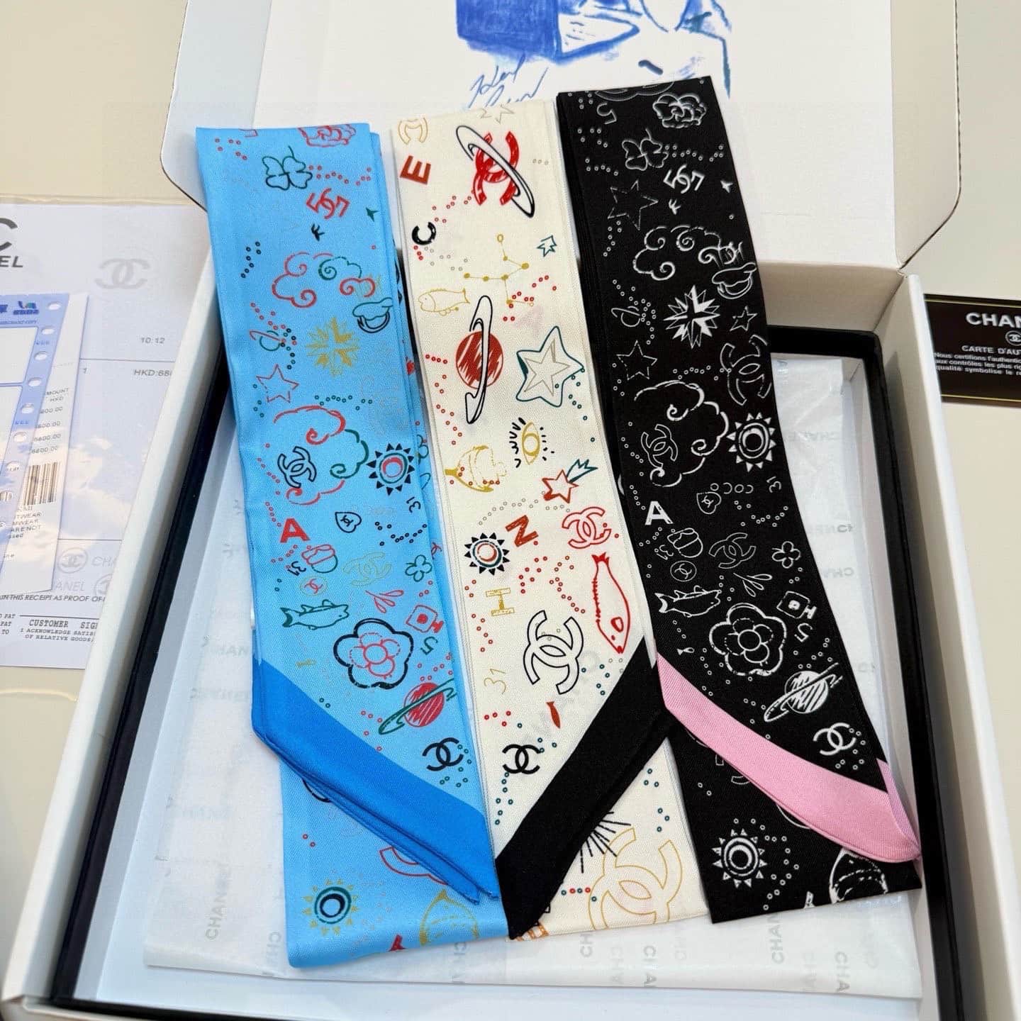 Chanel Silk Slim Bandeau Scarf