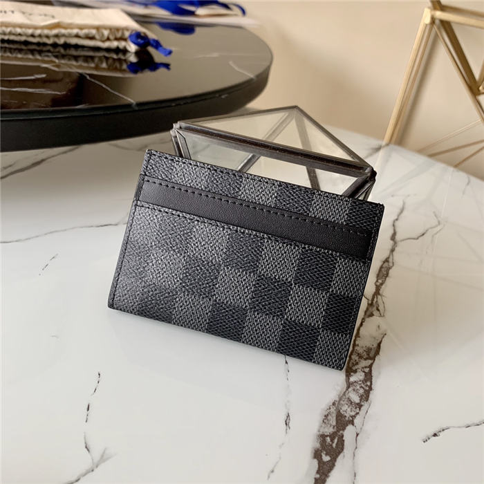 Louis Vuitton DOUBLE CARD HOLDER Damier Graphite High