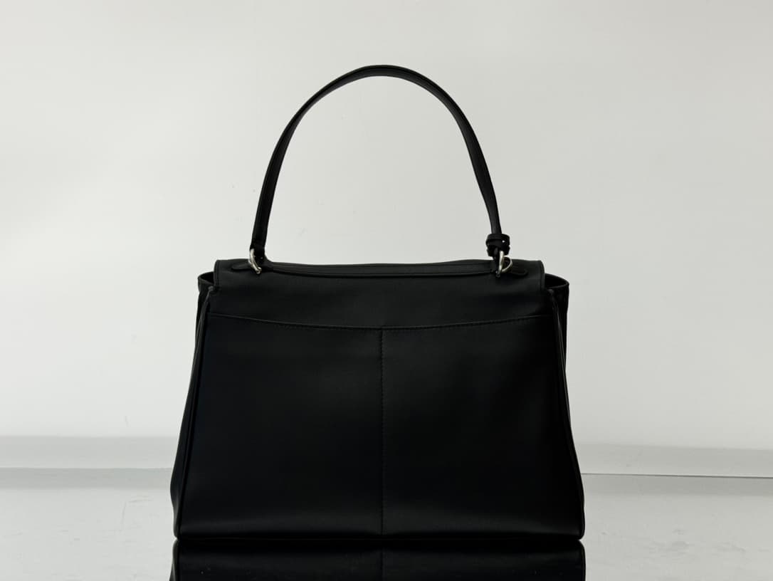 Balenciaga Rodeo Medium Bag in Black Leather With Sliver-Tone Metal TOP