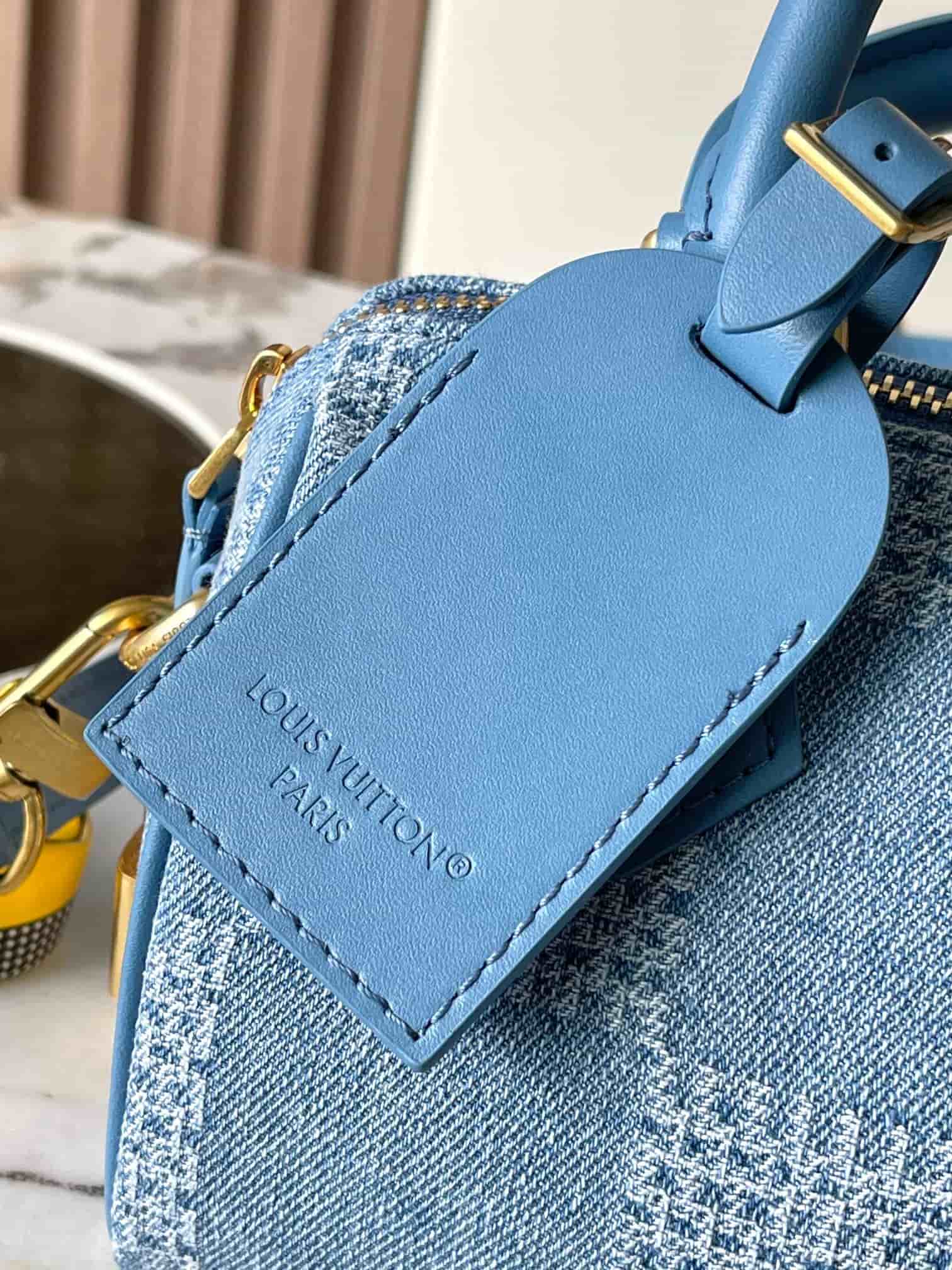 Louis Vuitton Speedy 18 Bandoulière Damier Denim Blue N00208 TOP