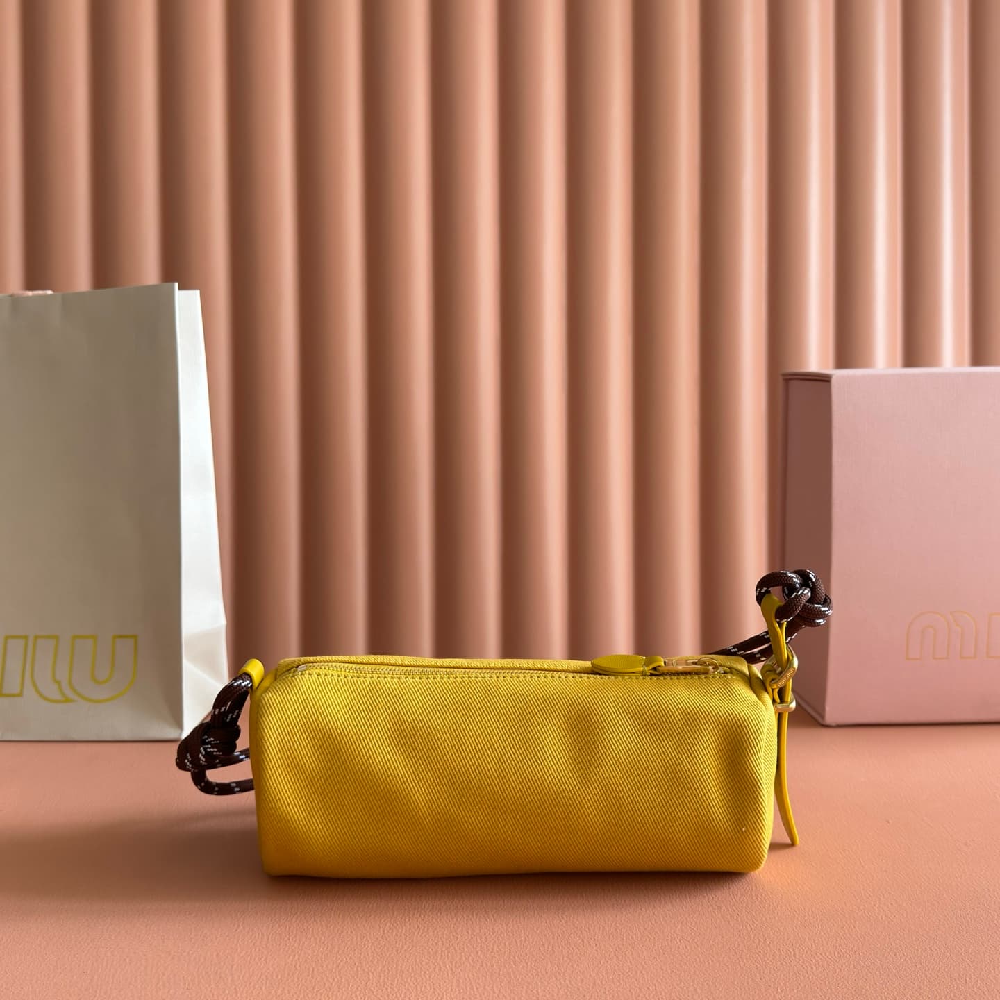 Miu Miu Gabardine pouchh Topaz/Brandy 5NE853 TOP