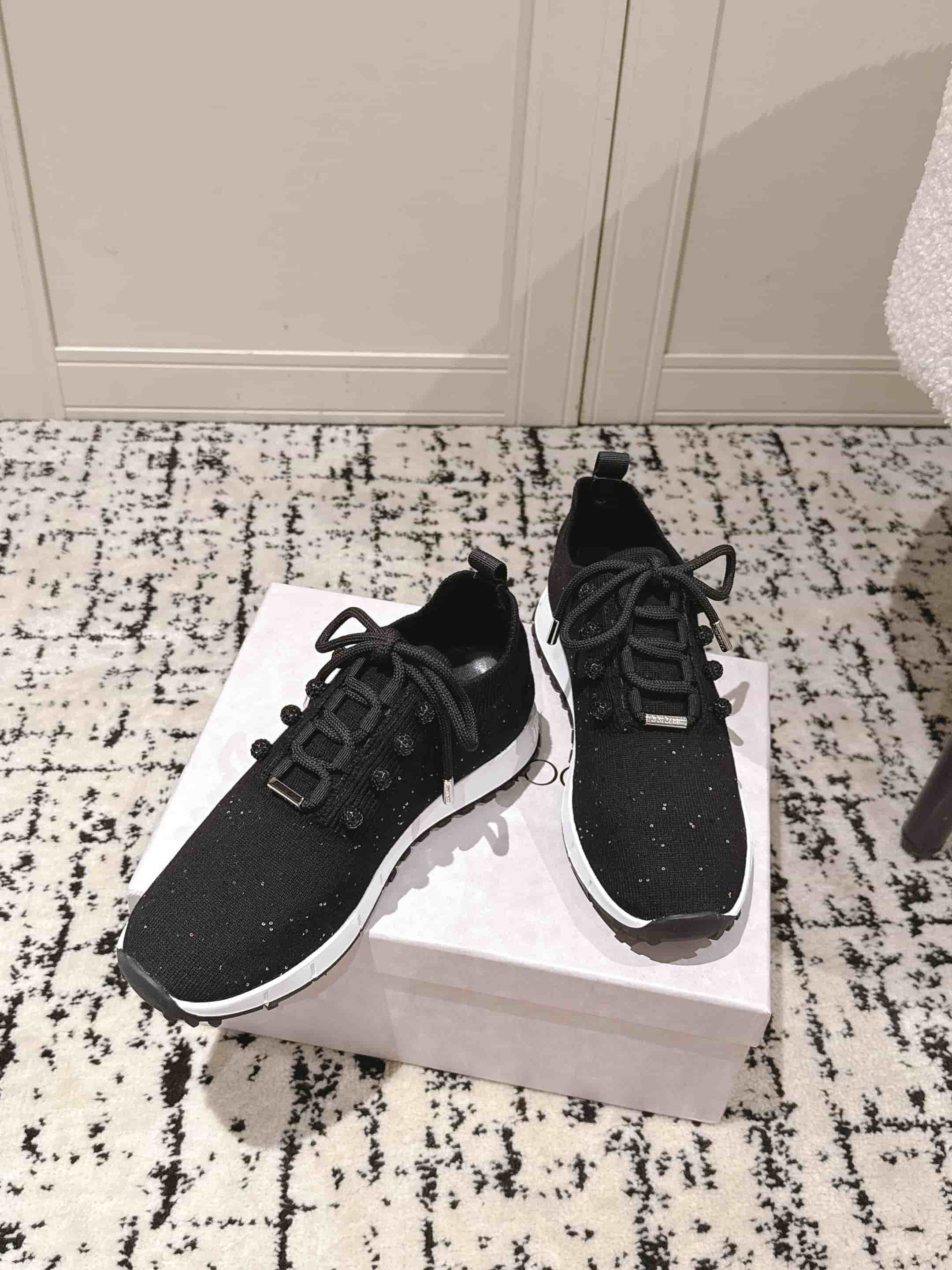 Jimmy Choo Veles Imitation Pearl Knit Sneaker Shoes Women