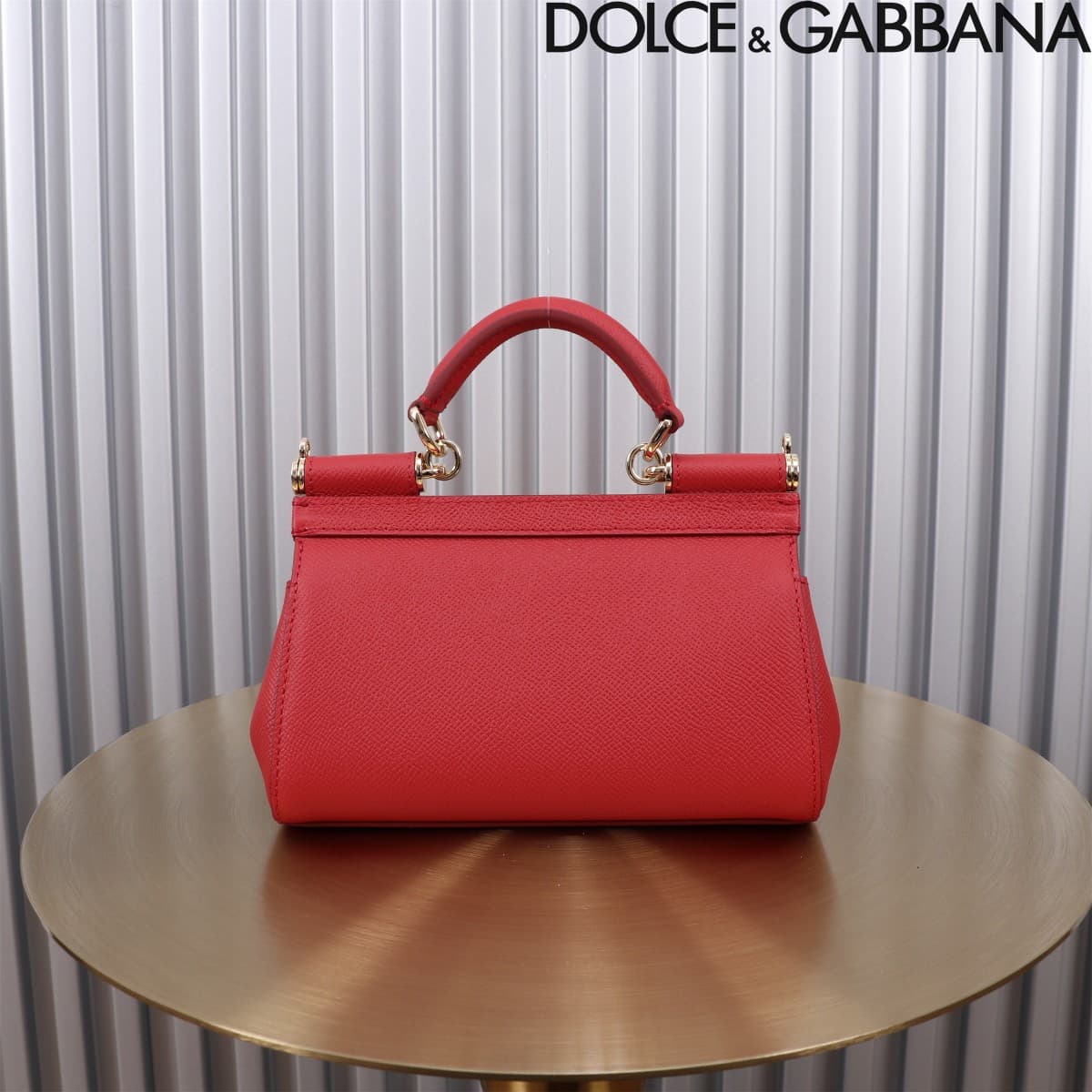 Dolce & Gabbana Miss Sicily top handle bag calfskin leather Red High