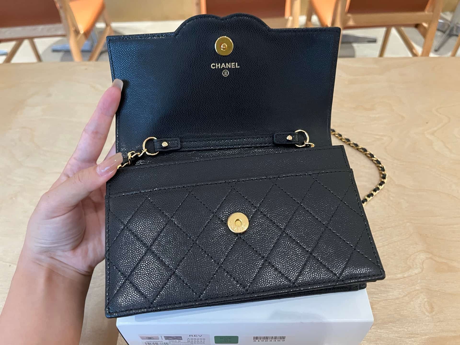Chanel Wallet On Chain Grained Calfskin & Gold-tone Metal A96209 A