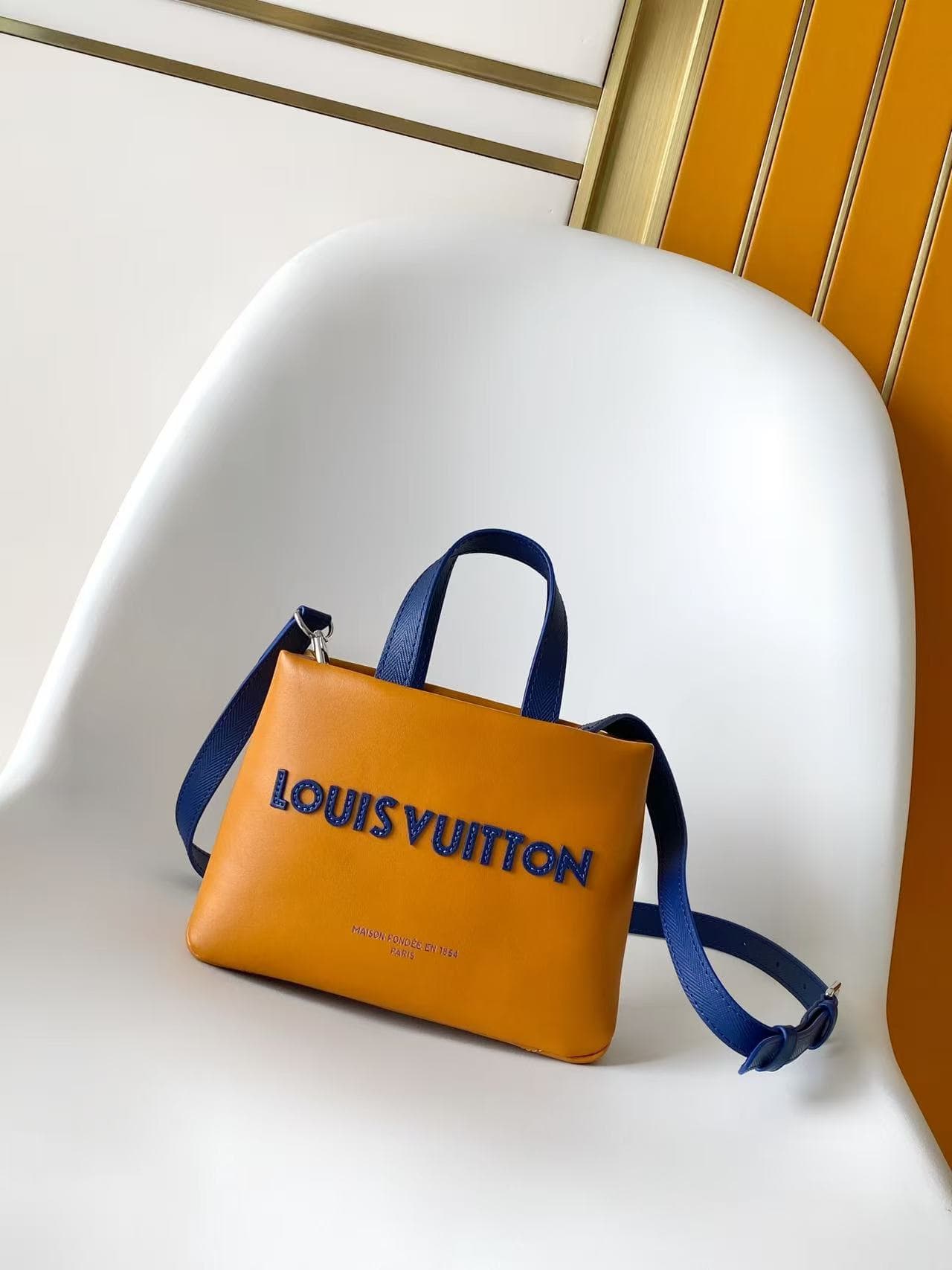Louis Vuitton Nano Shopper Tote Saffron Calfskin leather M2A430 High