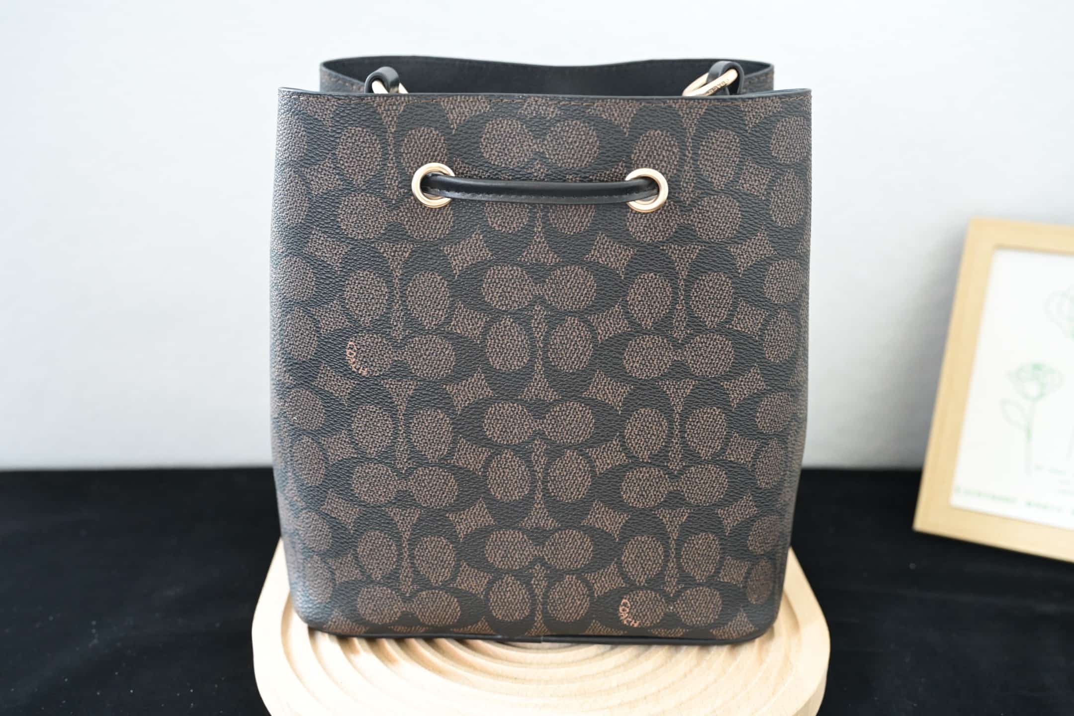 COACH Rowan Bucket Bag In Walnut Signature Canvas High