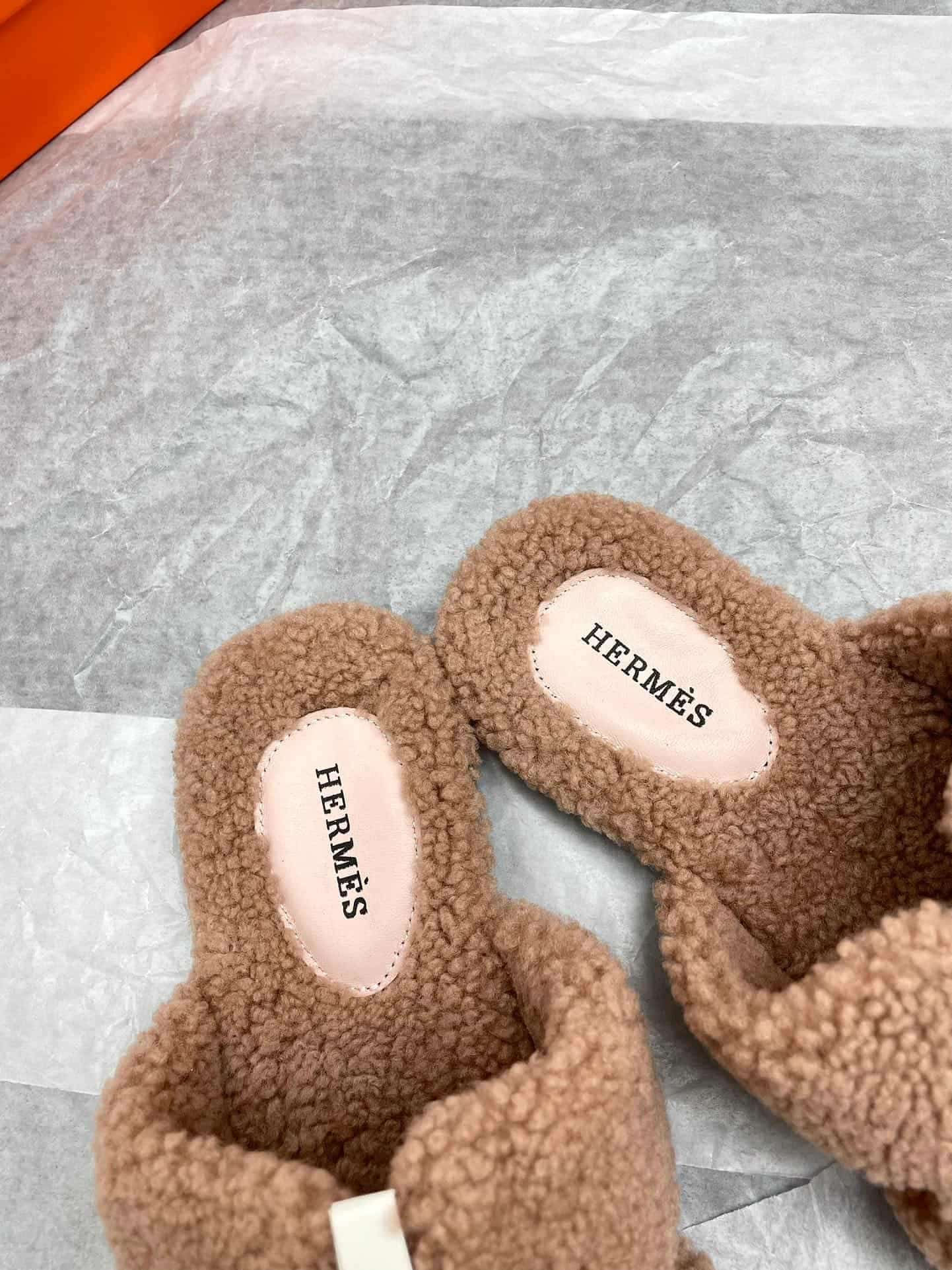 Hermes Woolskin Chypre Sandal Shoes Women