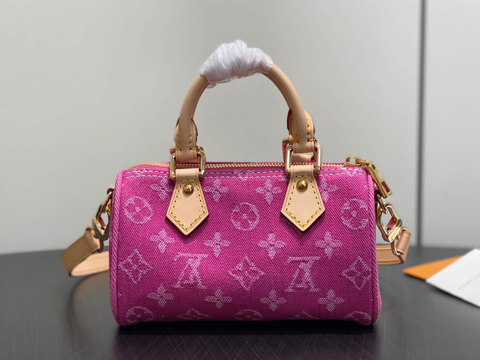Louis Vuitton Nano Speedy Monogram Fuchsia Denim M27603 High