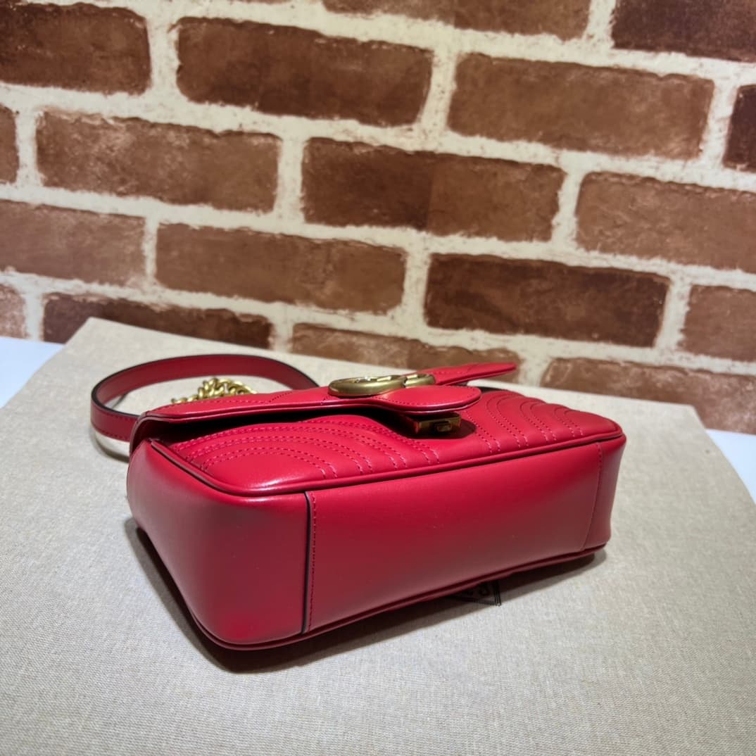 GG Marmont mini matelassé shoulder bag red 446744 High