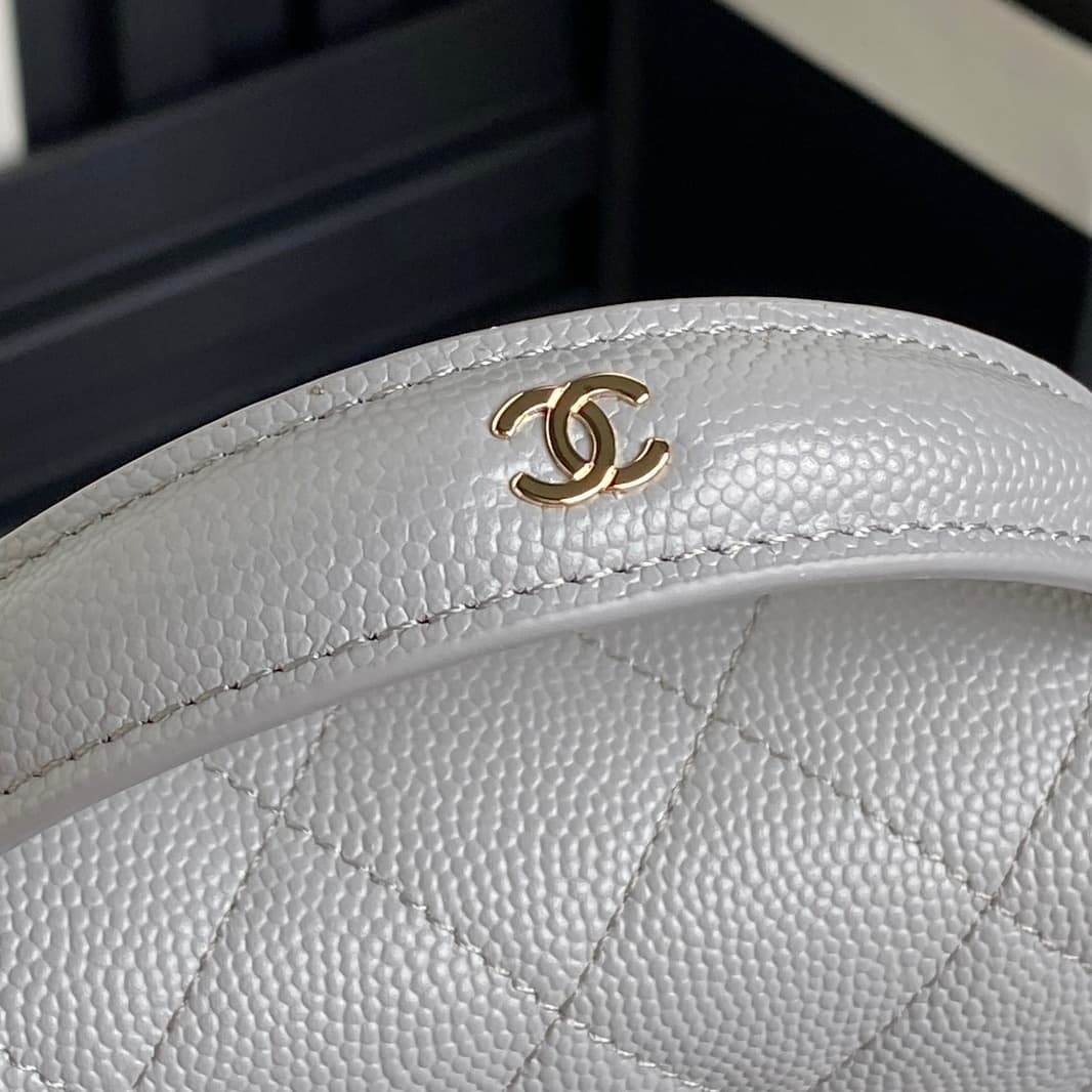 Chanel Mini Flap Clutch with Chain AP4406 Grained Calfskin & Gold-Tone Metal Grey A